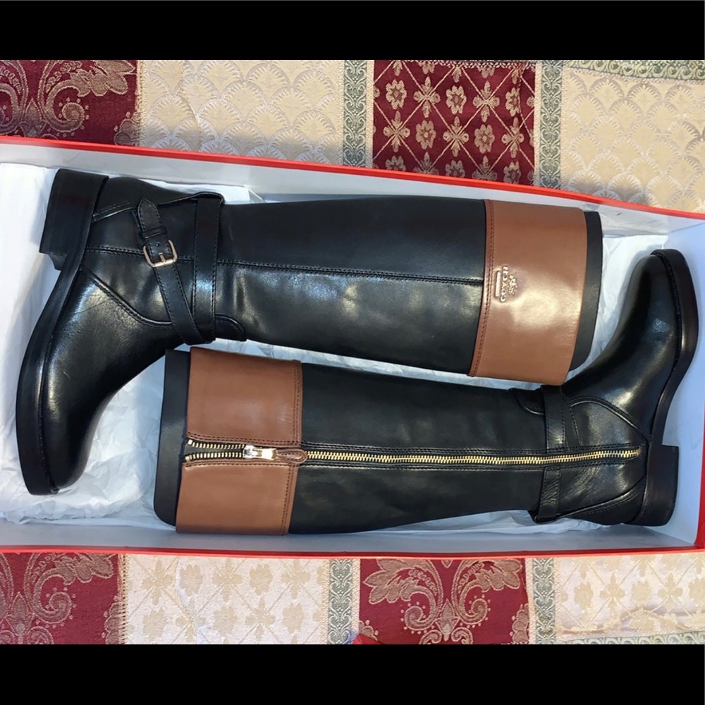 Coach leather boots
